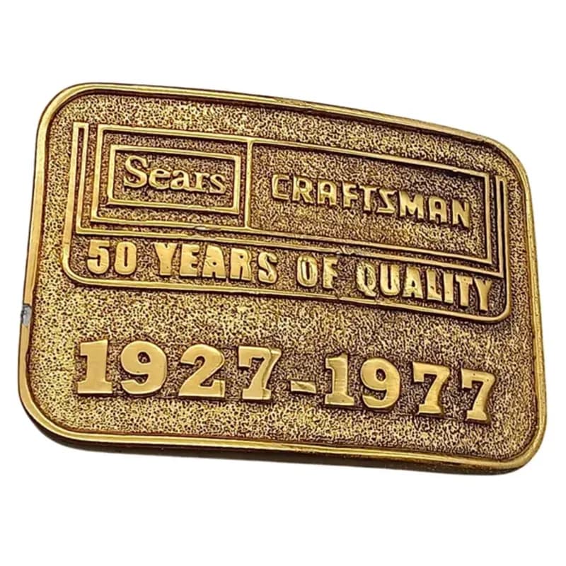 Sears Craftsman 50 Years of Quality commemorative buckle, 1927–1977